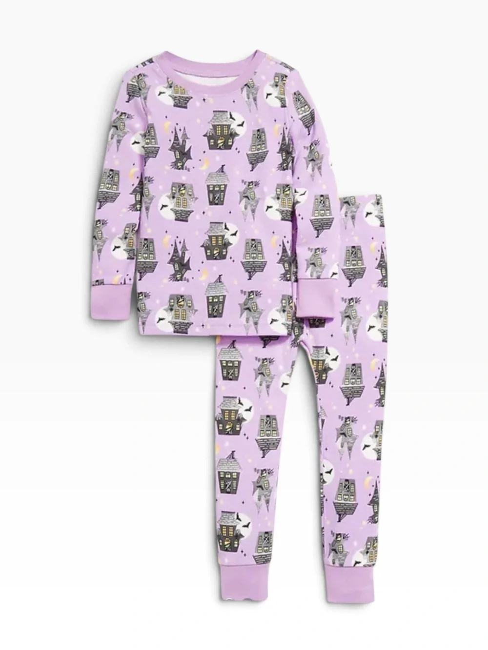 Old Navy Haunted House Pajama Set 3T Purple